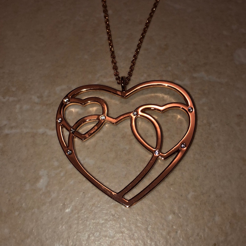 Faux Rose Gold Heart Necklace